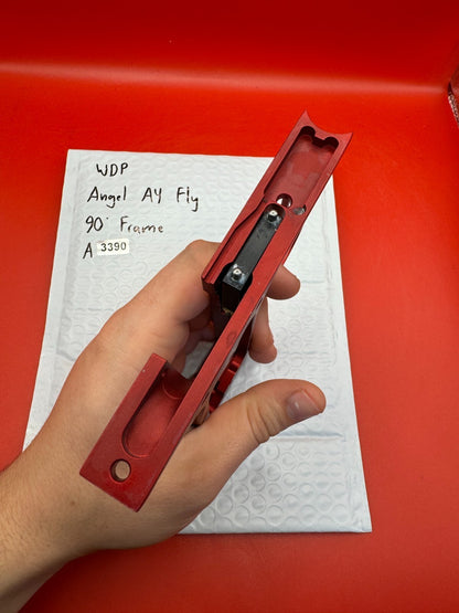 WDP Angel A4 Fly 90Â° Paintball Marker Frame - used paintball trigger frame - red anno