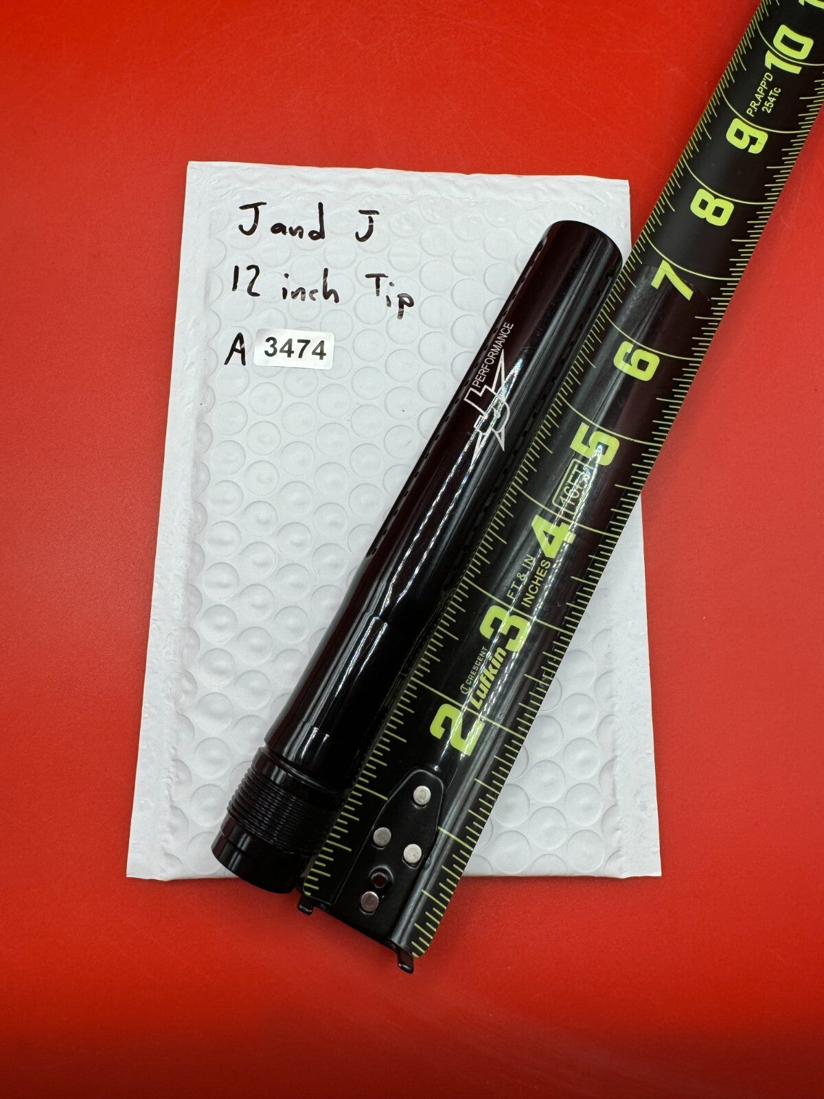 J &amp; J 12 inch Tip Paintball Barrel - used paintball barrel tip - black