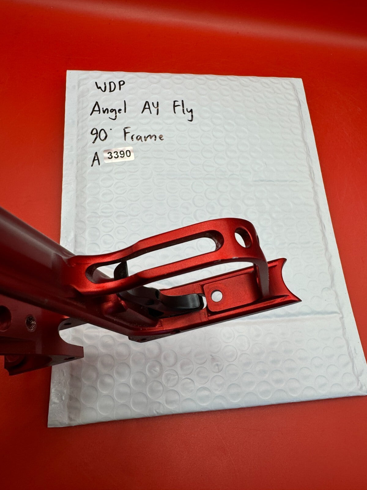 WDP Angel A4 Fly 90Â° Paintball Marker Frame - used paintball trigger frame - red anno