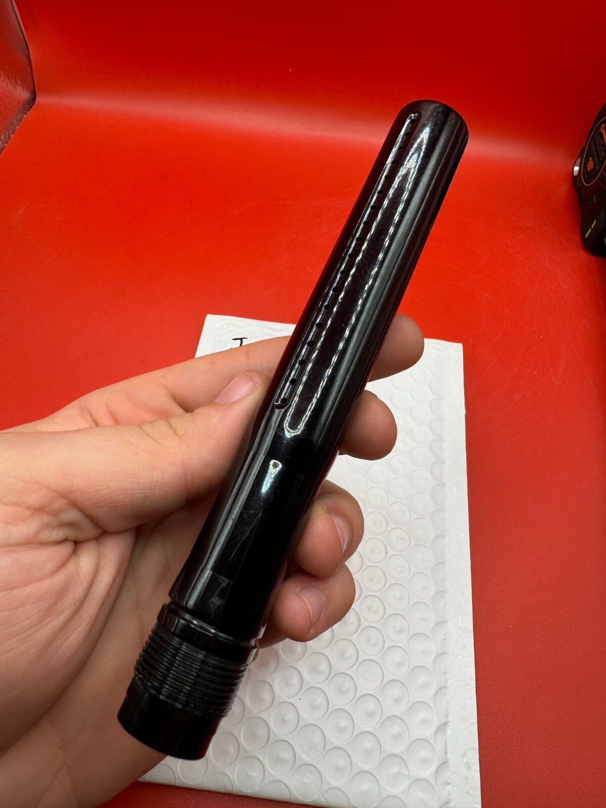 J &amp; J 12 inch Tip Paintball Barrel - used paintball barrel tip - black