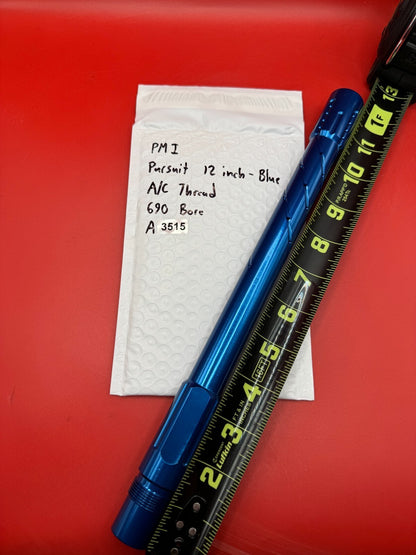 PMI Pursuit 12 inch Paintball Barrel A/C Thread - Blue 690 Bore