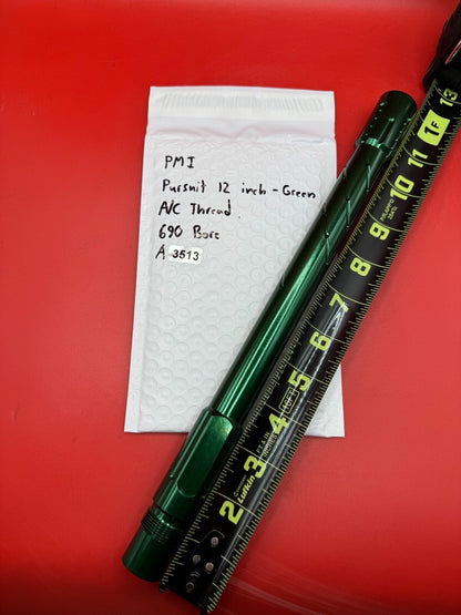 PMI Pursuit 12 inch Paintball Barrel A/C Thread - Green 690 Bore