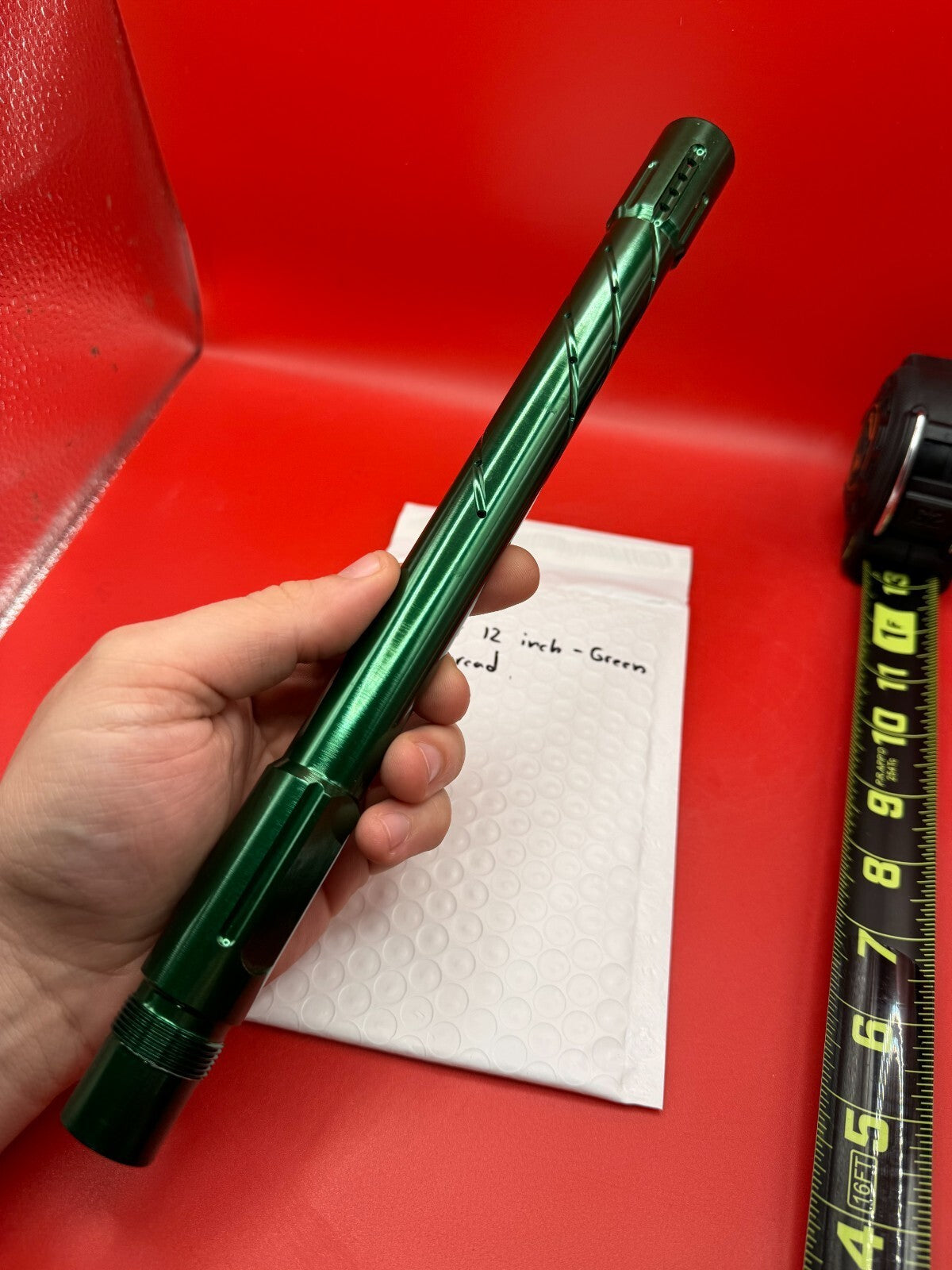 PMI Pursuit 12 inch Paintball Barrel A/C Thread - Green 690 Bore