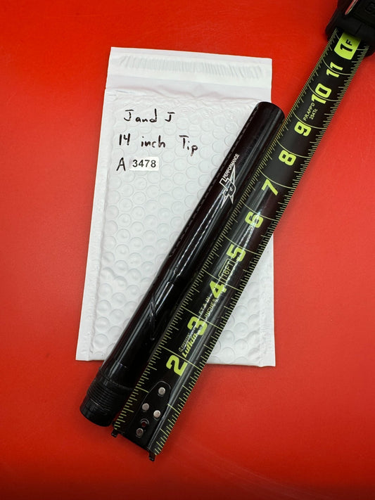 J &amp; J 14 inch Tip Paintball Barrel - used paintball barrel tip - black