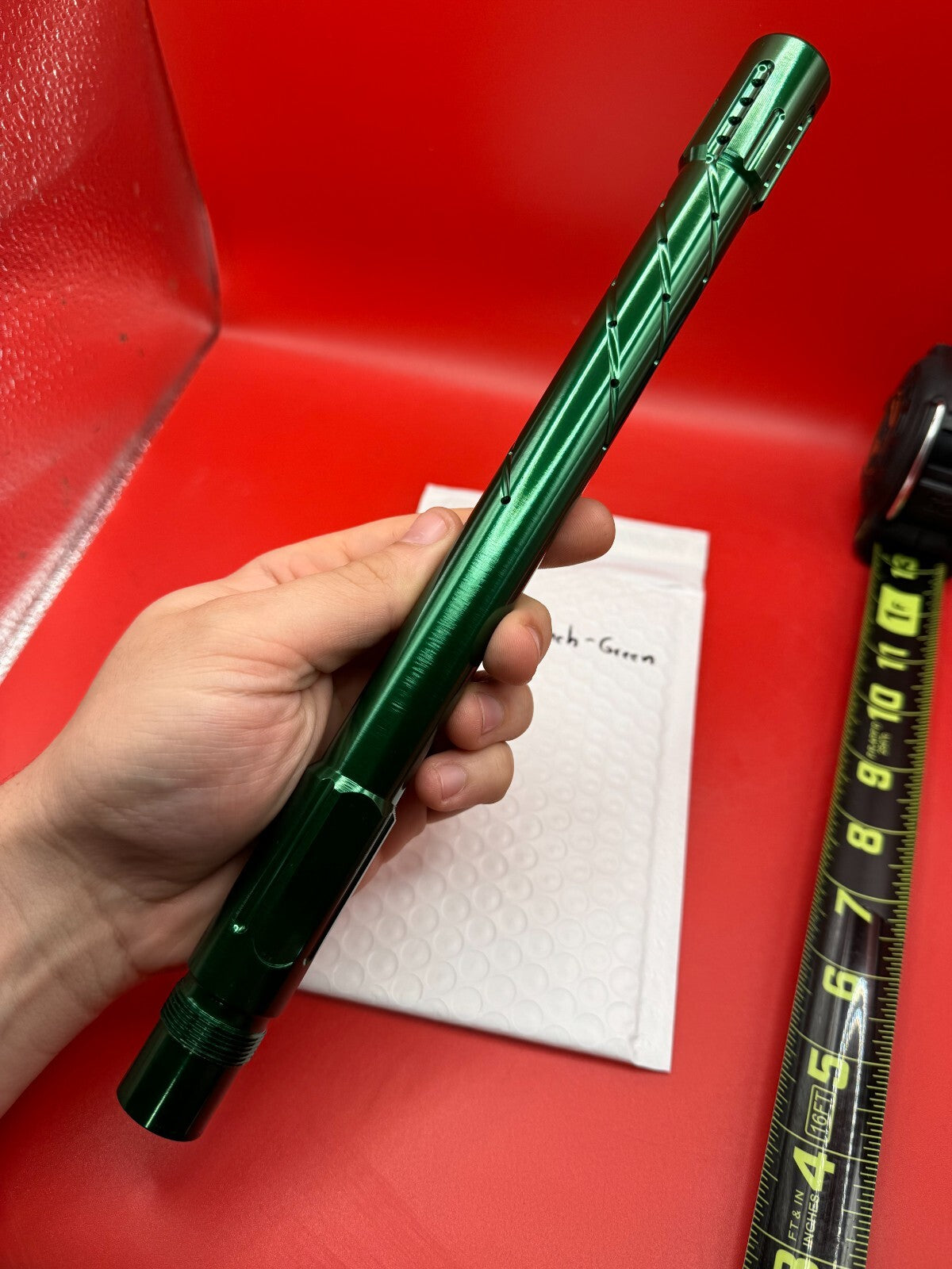 PMI Pursuit 12 inch Paintball Barrel A/C Thread - Green 690 Bore