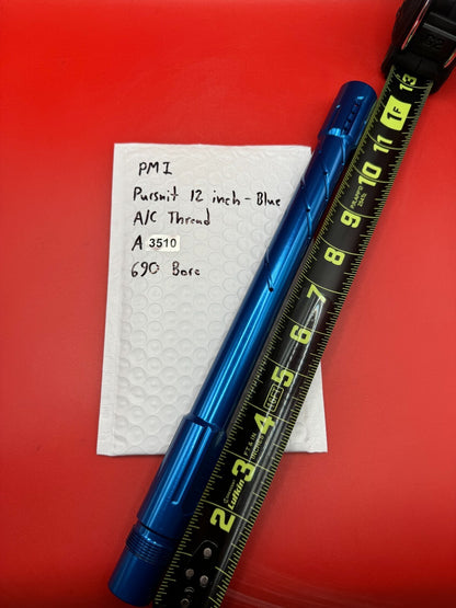 PMI Pursuit 12 inch Paintball Barrel A/C Thread - Blue 690 Bore