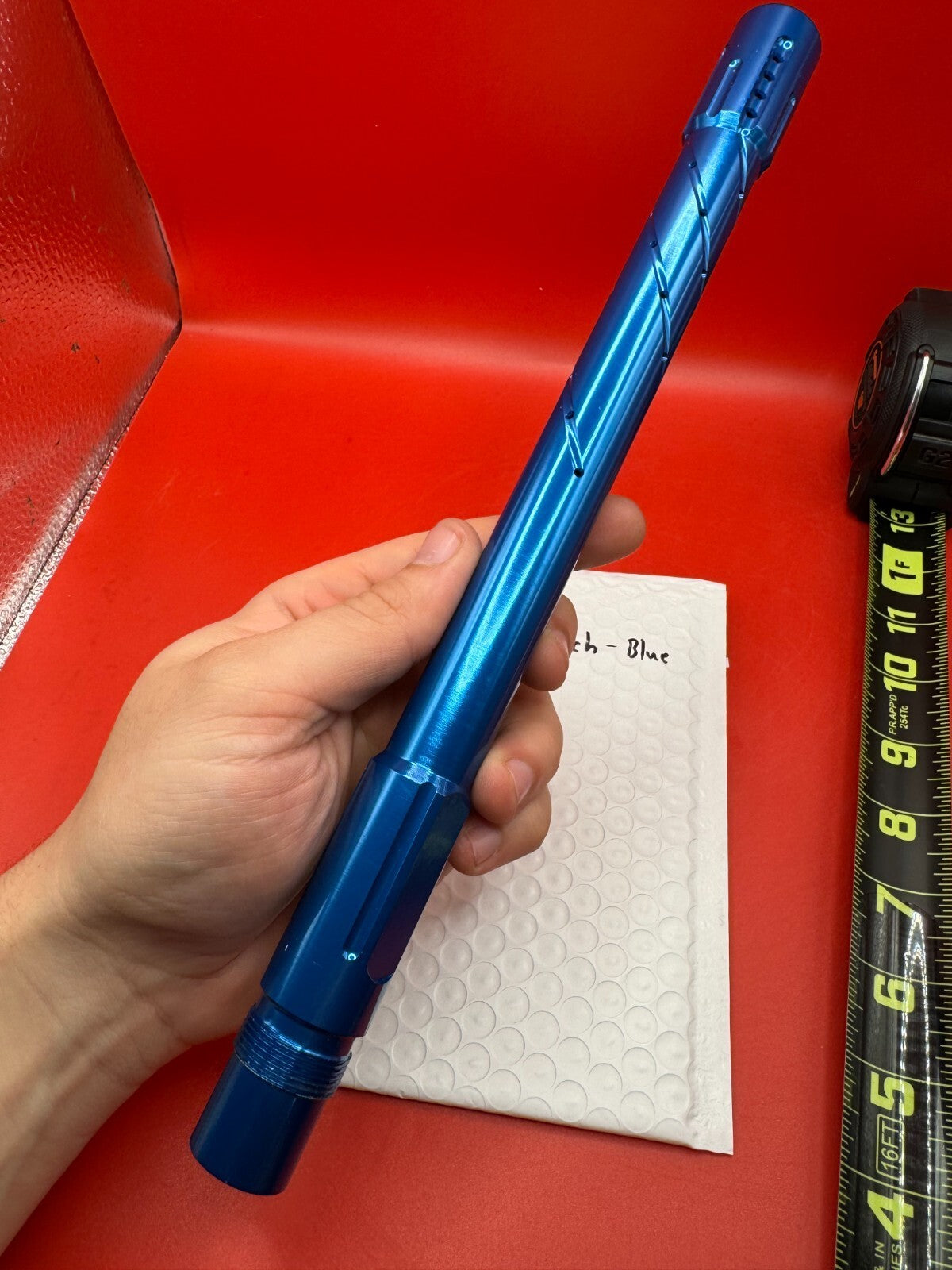 PMI Pursuit 12 inch Paintball Barrel A/C Thread - Blue 690 Bore