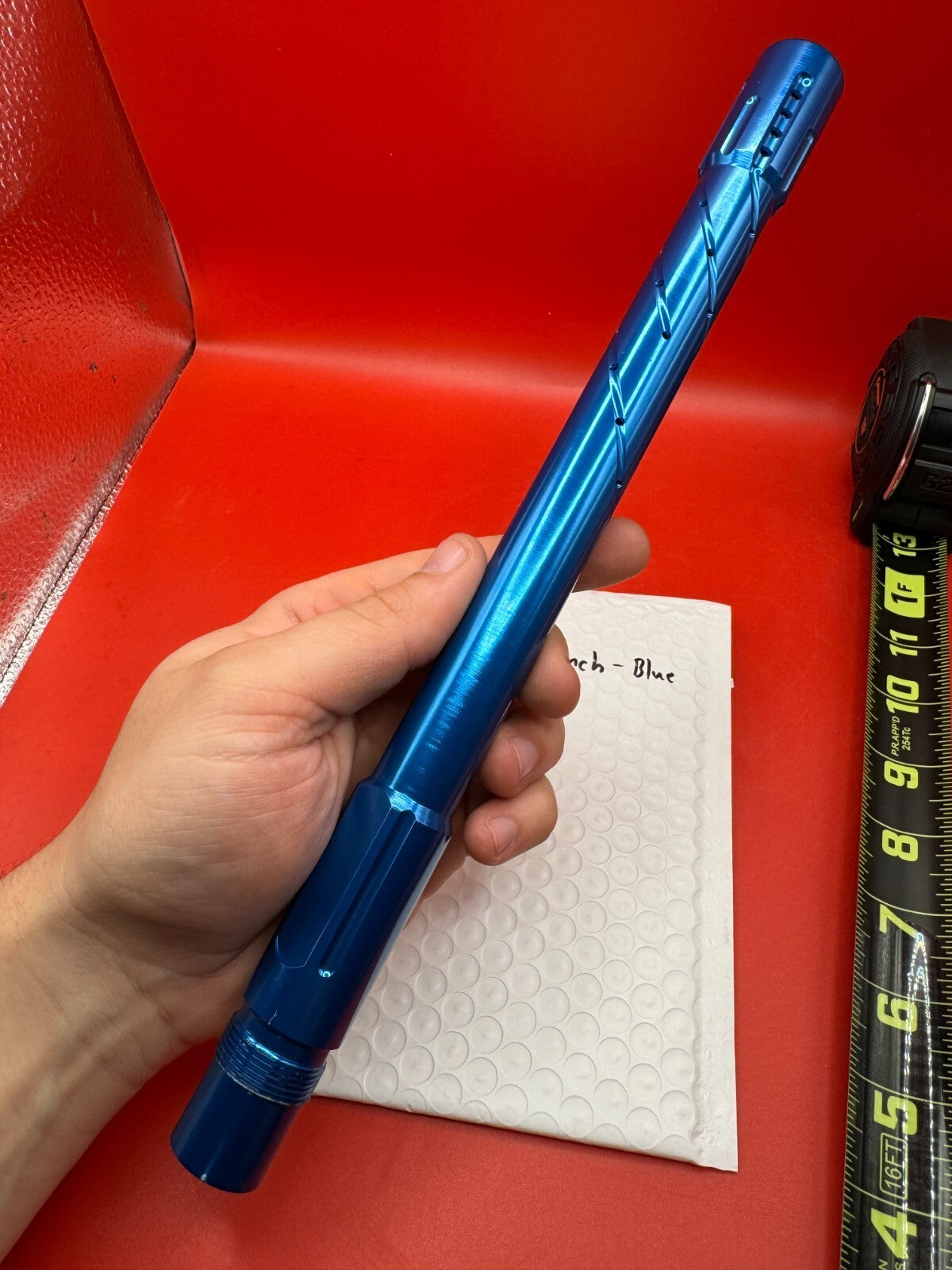 PMI Pursuit 12 inch Paintball Barrel A/C Thread - Blue 690 Bore