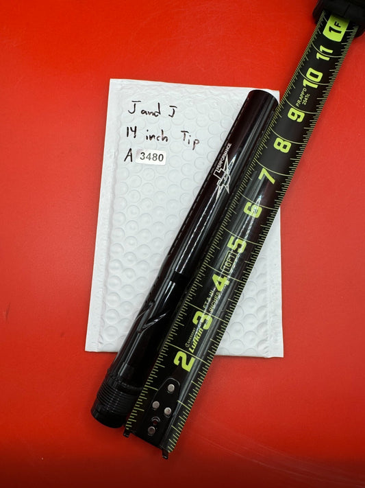 J &amp; J 14 inch Tip Paintball Barrel - used paintball barrel tip - black