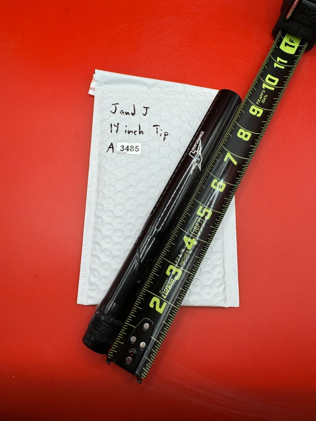 J &amp; J 14 inch Tip Paintball Barrel - used paintball barrel tip - black