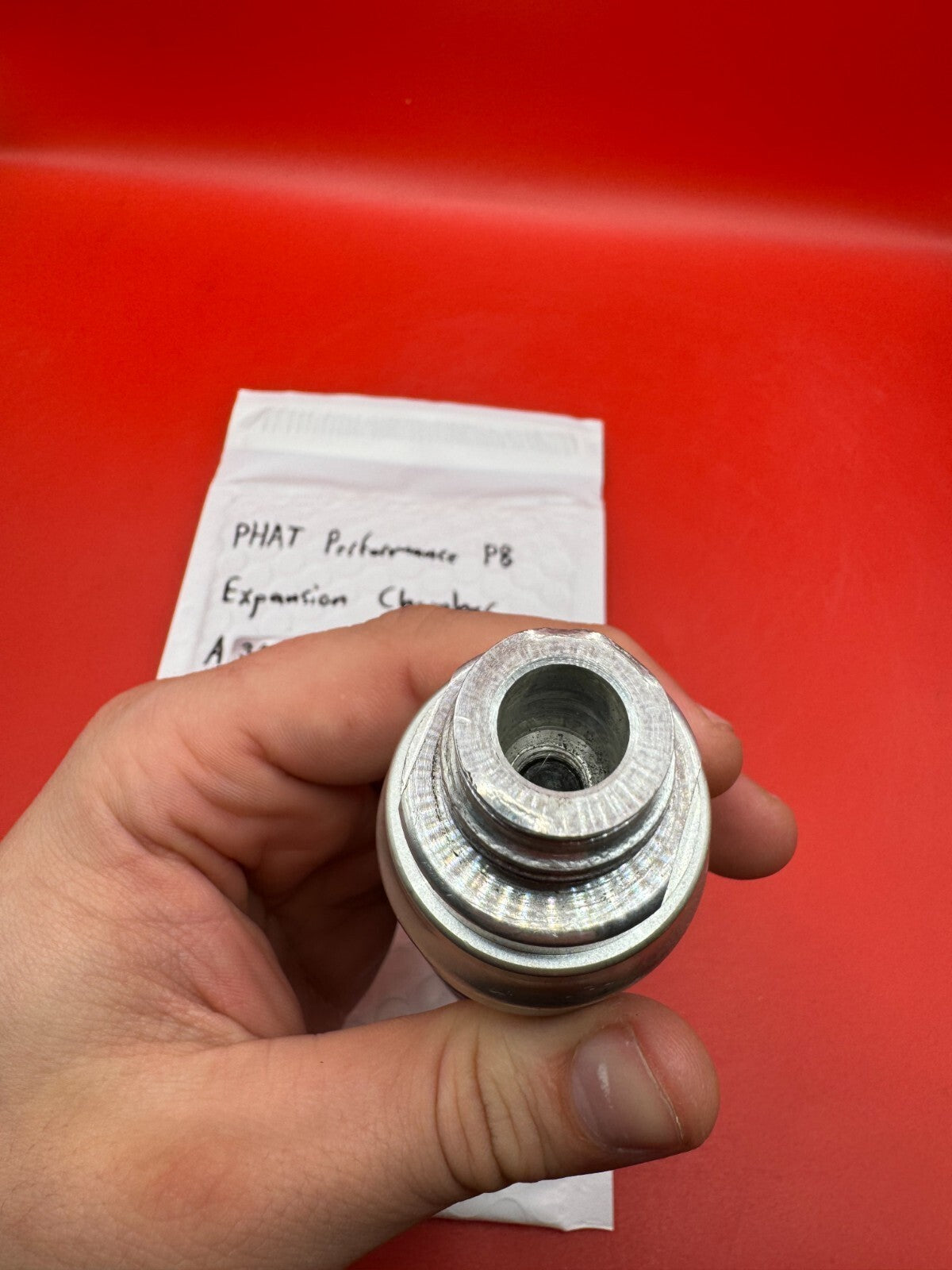 PHAT Performance PB Expansion Chamber - used paintball expansion chamber - silver