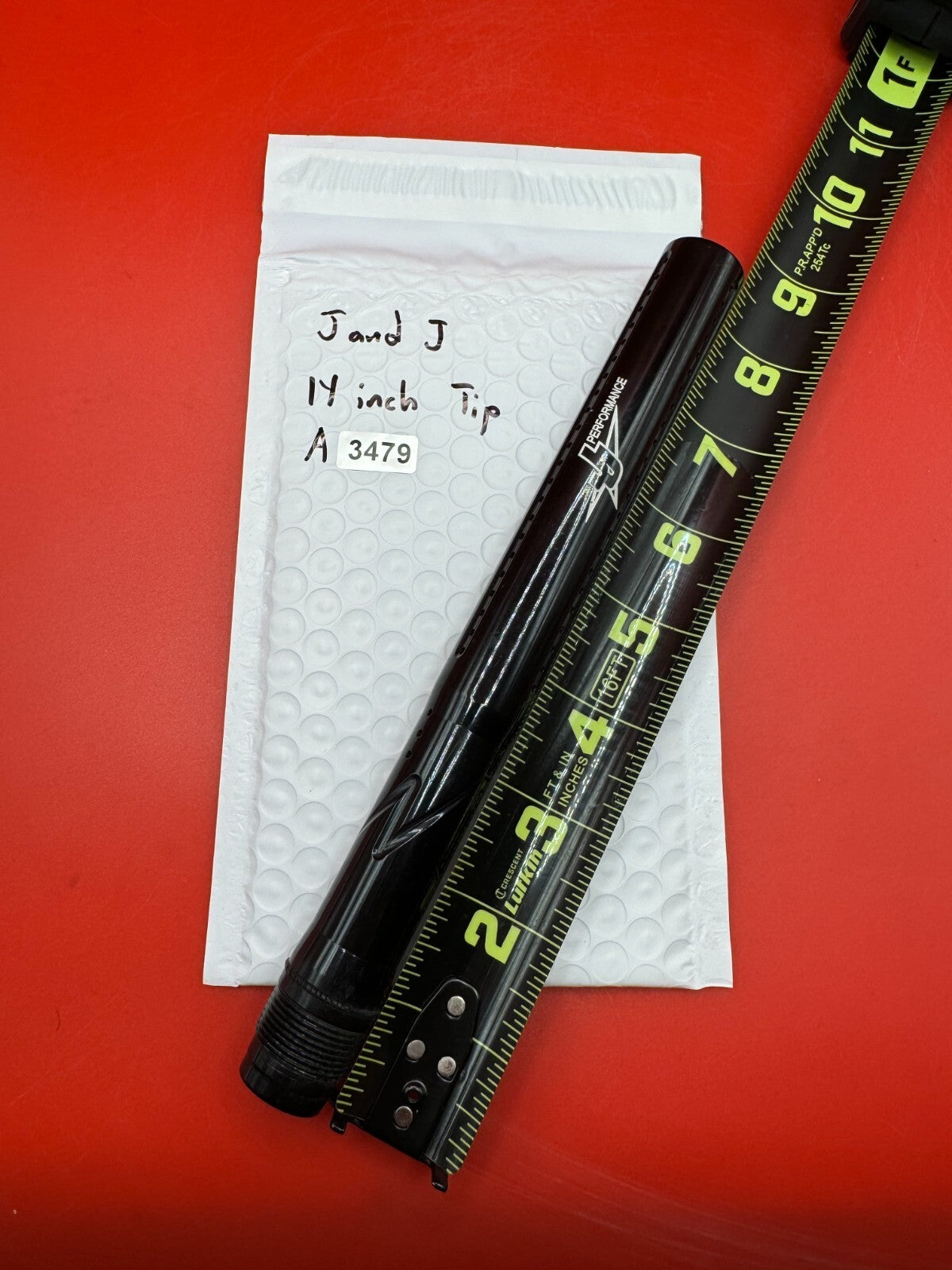J & J 14 inch Tip Barrel - used paintball barrel tip - black