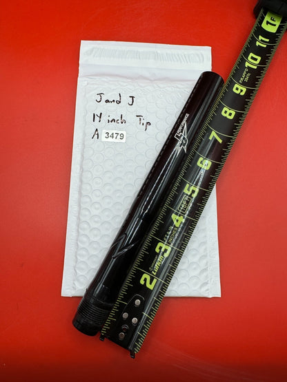 J & J 14 inch Tip Barrel - used paintball barrel tip - black