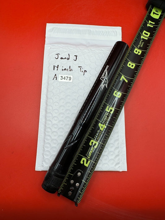 J & J 14 inch Tip Barrel - used paintball barrel tip - black