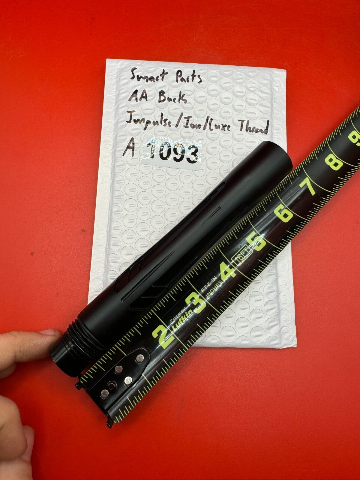 Smart Parts AA Back Impulse/Ion/Luxe Thread - used paintball barrel back - black anno