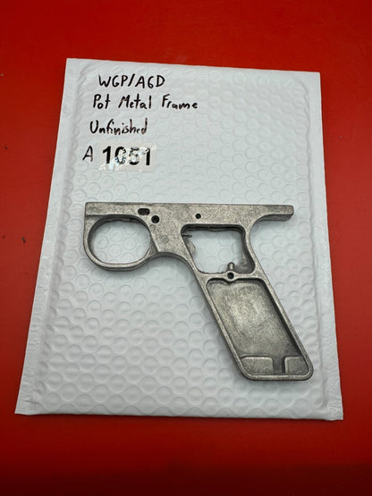 WGP/AGD Pot Metal Paintball Marker Frame Unfinished - used paintball grip frame - raw silver (unfinished/bare metal)