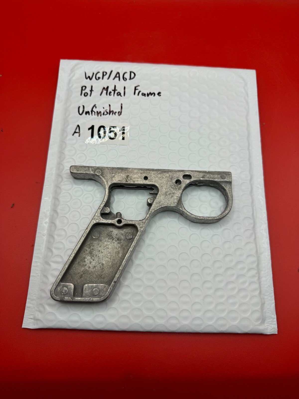 WGP/AGD Pot Metal Paintball Marker Frame Unfinished - used paintball grip frame - raw silver (unfinished/bare metal)