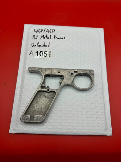 WGP/AGD Pot Metal Paintball Marker Frame Unfinished - used paintball grip frame - raw silver (unfinished/bare metal)