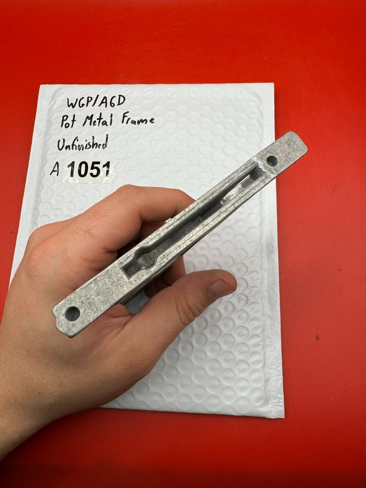 WGP/AGD Pot Metal Paintball Marker Frame Unfinished - used paintball grip frame - raw silver (unfinished/bare metal)
