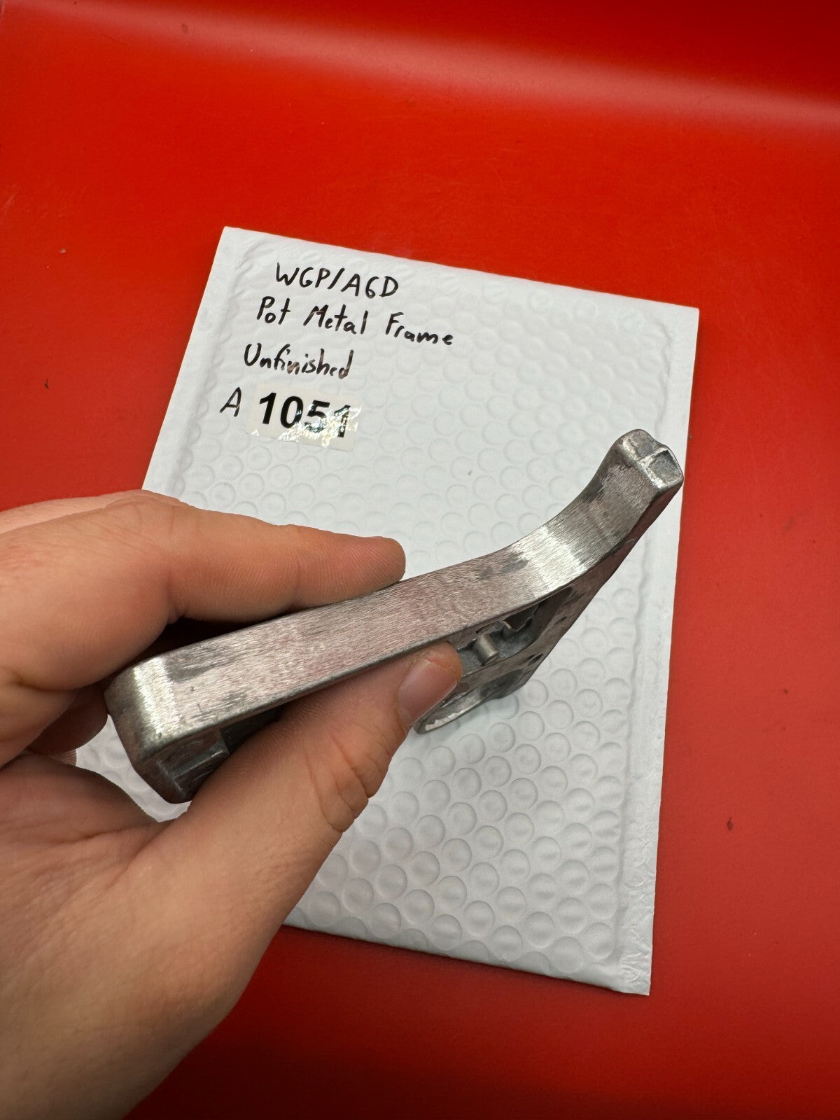 WGP/AGD Pot Metal Paintball Marker Frame Unfinished - used paintball grip frame - raw silver (unfinished/bare metal)