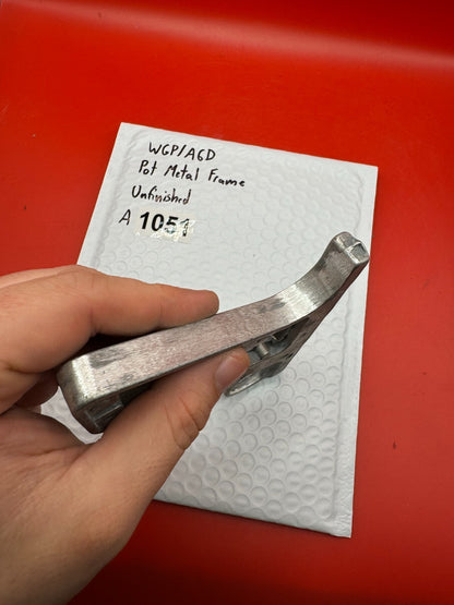WGP/AGD Pot Metal Paintball Marker Frame Unfinished - used paintball grip frame - raw silver (unfinished/bare metal)
