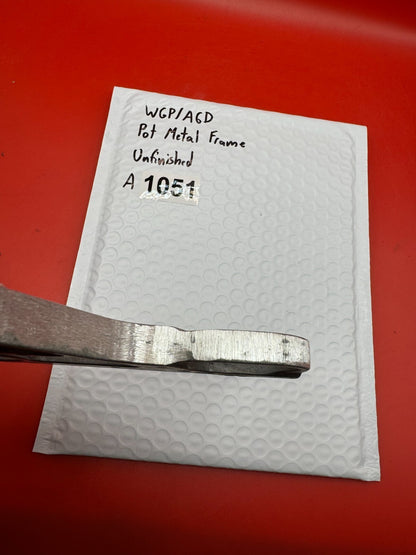 WGP/AGD Pot Metal Paintball Marker Frame Unfinished - used paintball grip frame - raw silver (unfinished/bare metal)