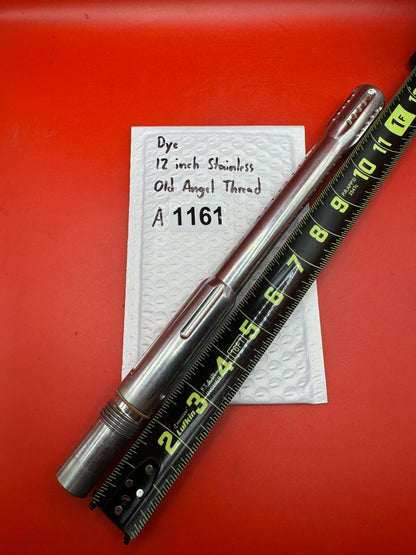 Dye 12 inch Stainless Old Angel Thread - used paintball barrel (two-piece back) - silver (raw stainless)