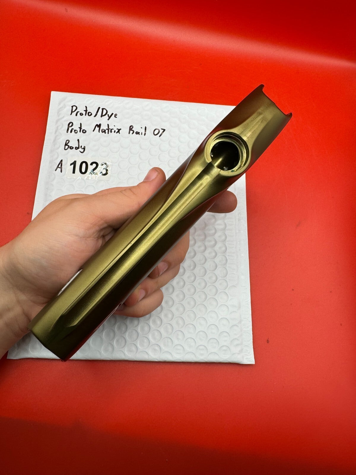 Proto/Dye Proto Matrix Rail 07 Body - used paintball body - gold / bronze anno