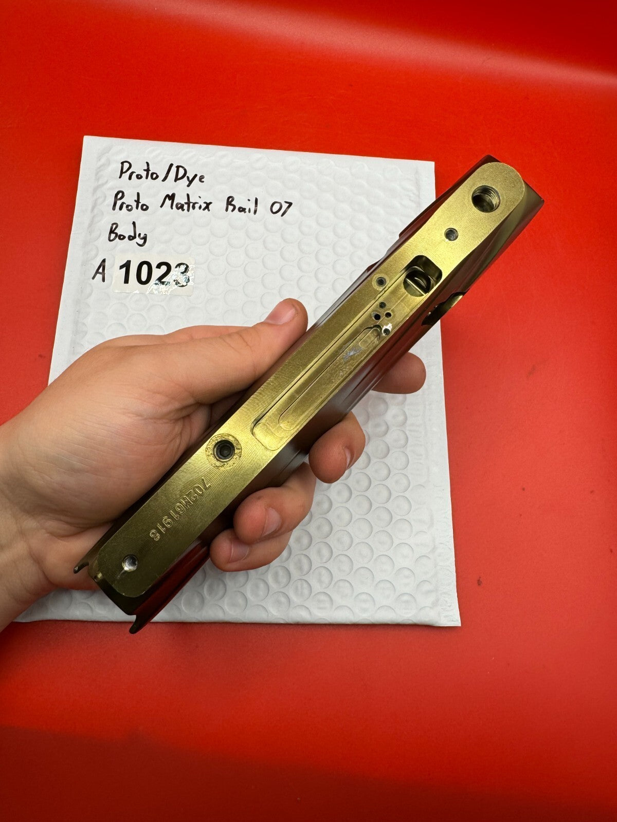 Proto/Dye Proto Matrix Rail 07 Body - used paintball body - gold / bronze anno