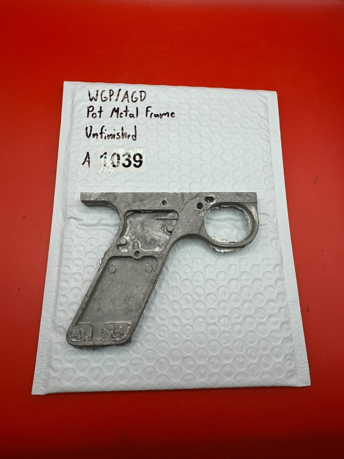 WGP/AGD Pot Metal Paintball Marker Frame Unfinished - used paintball grip frame - raw / unfinished silver