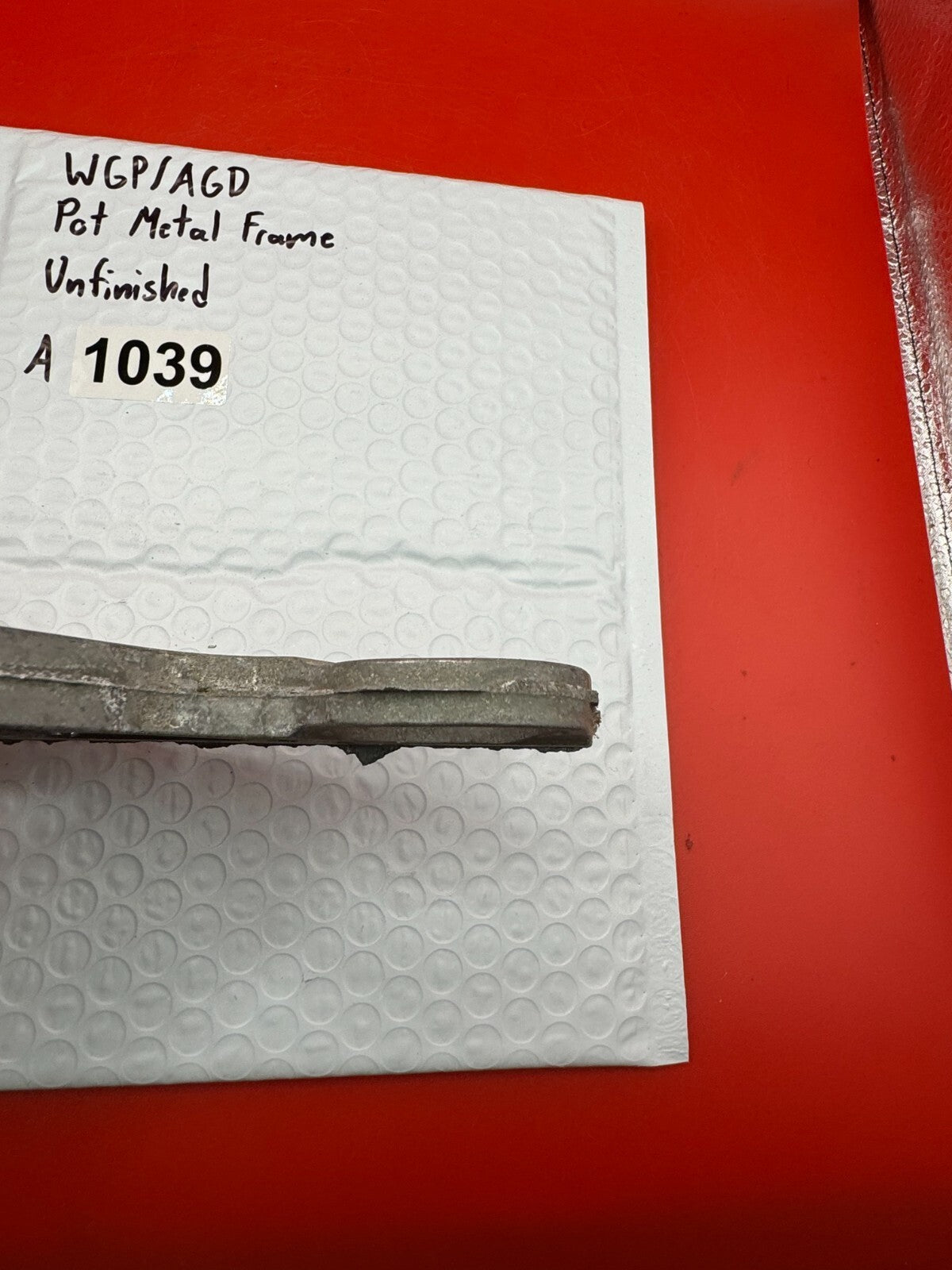 WGP/AGD Pot Metal Paintball Marker Frame Unfinished - used paintball grip frame - raw / unfinished silver