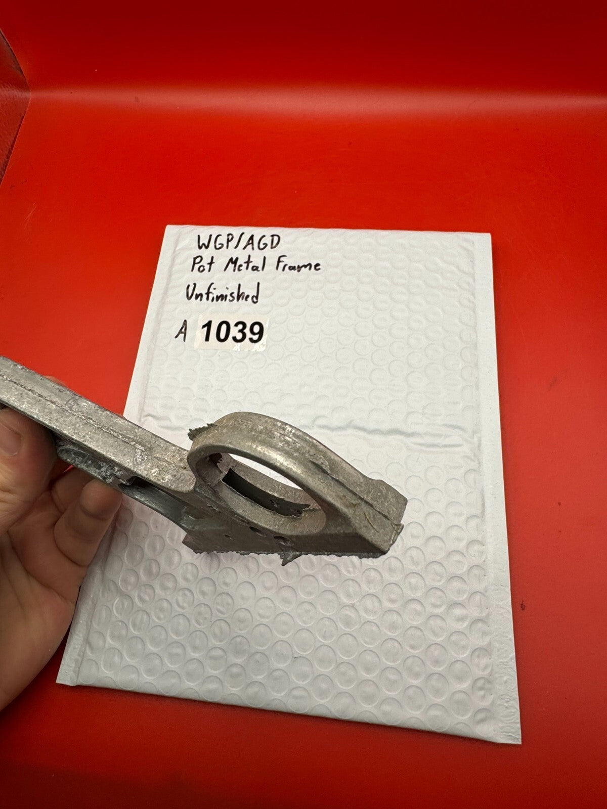 WGP/AGD Pot Metal Paintball Marker Frame Unfinished - used paintball grip frame - raw / unfinished silver