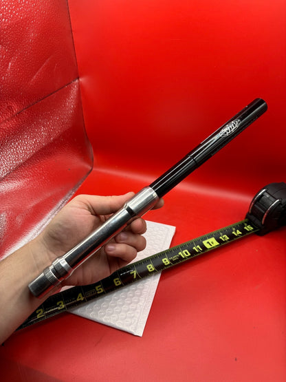 WGP 14 inch Barrel AC Thread - used paintball barrel - black / silver (two-tone, black anodized tip with raw aluminum base)