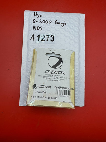 Dye 0-5000 Gauge NOS - used paintball pressure gauge - red/gold