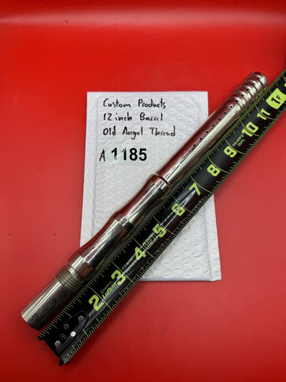 Custom Products 12 inch Barrel Old Angel Thread - used paintball barrel - red anno with polished silver tip and back