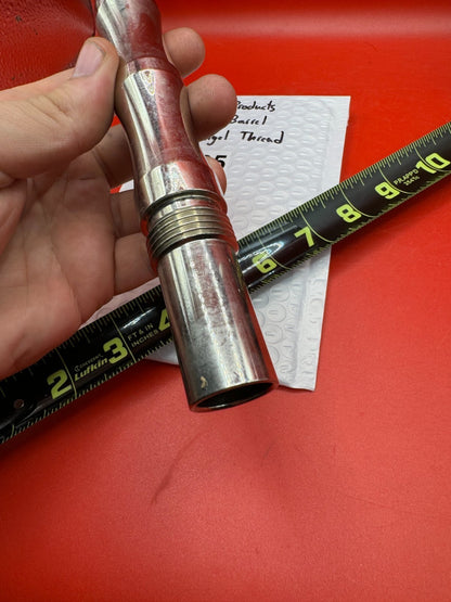 Custom Products 12 inch Barrel Old Angel Thread - used paintball barrel - red anno with polished silver tip and back