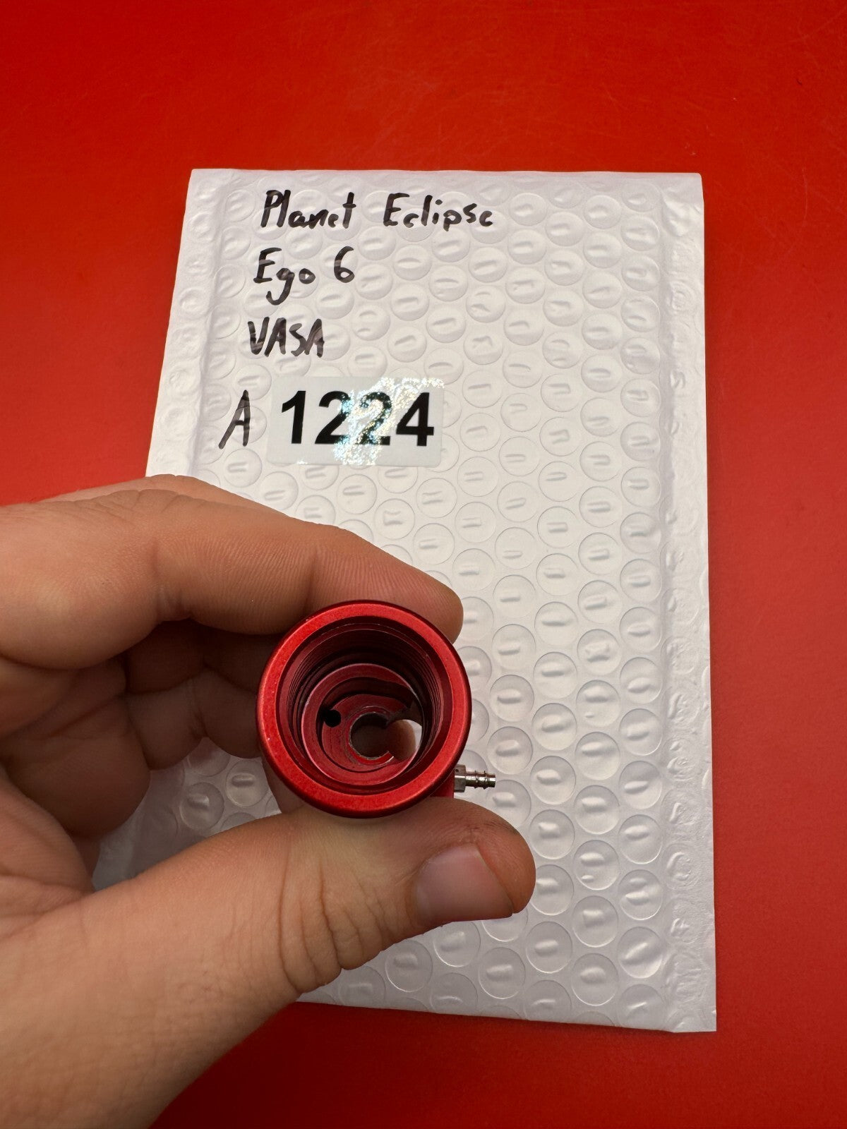 Planet Eclipse Ego 6 VASA - used paintball lpr (low pressure regulator) - red anno