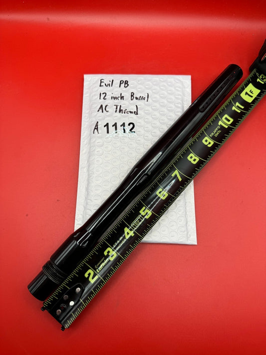 Evil PB 12 inch Barrel AC Thread - used paintball barrel - black anno