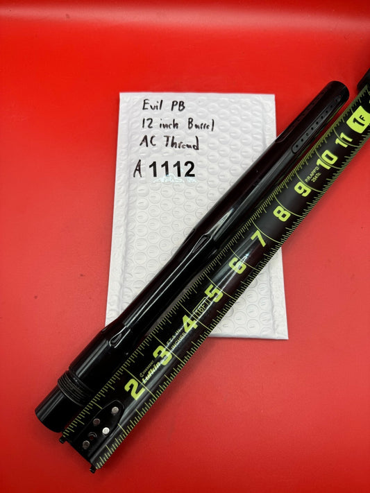 Evil PB 12 inch Barrel AC Thread - used paintball barrel - black anno