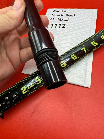 Evil PB 12 inch Barrel AC Thread - used paintball barrel - black anno