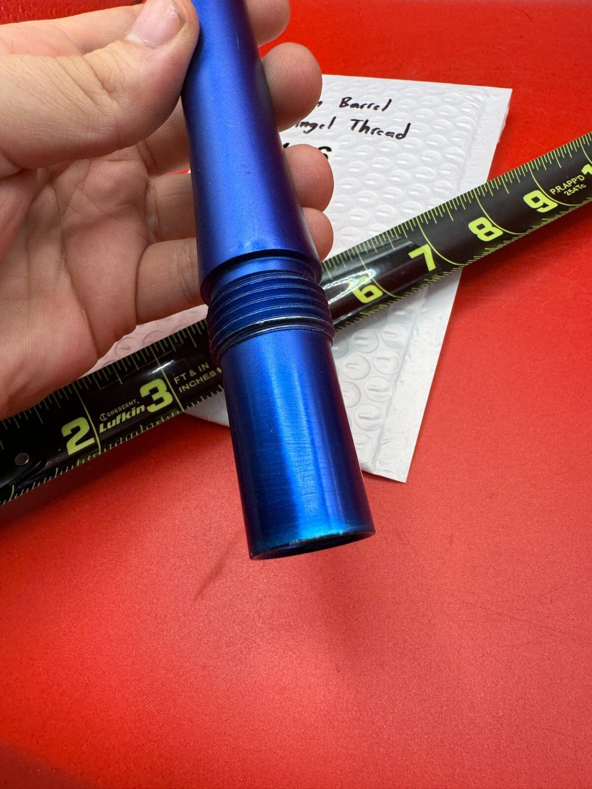 WDP 14 inch Barrel Old Angel Thread - used paintball barrel (one-piece) - blue anno