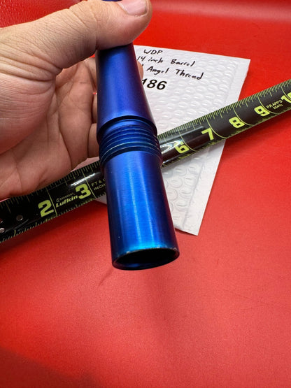 WDP 14 inch Barrel Old Angel Thread - used paintball barrel (one-piece) - blue anno