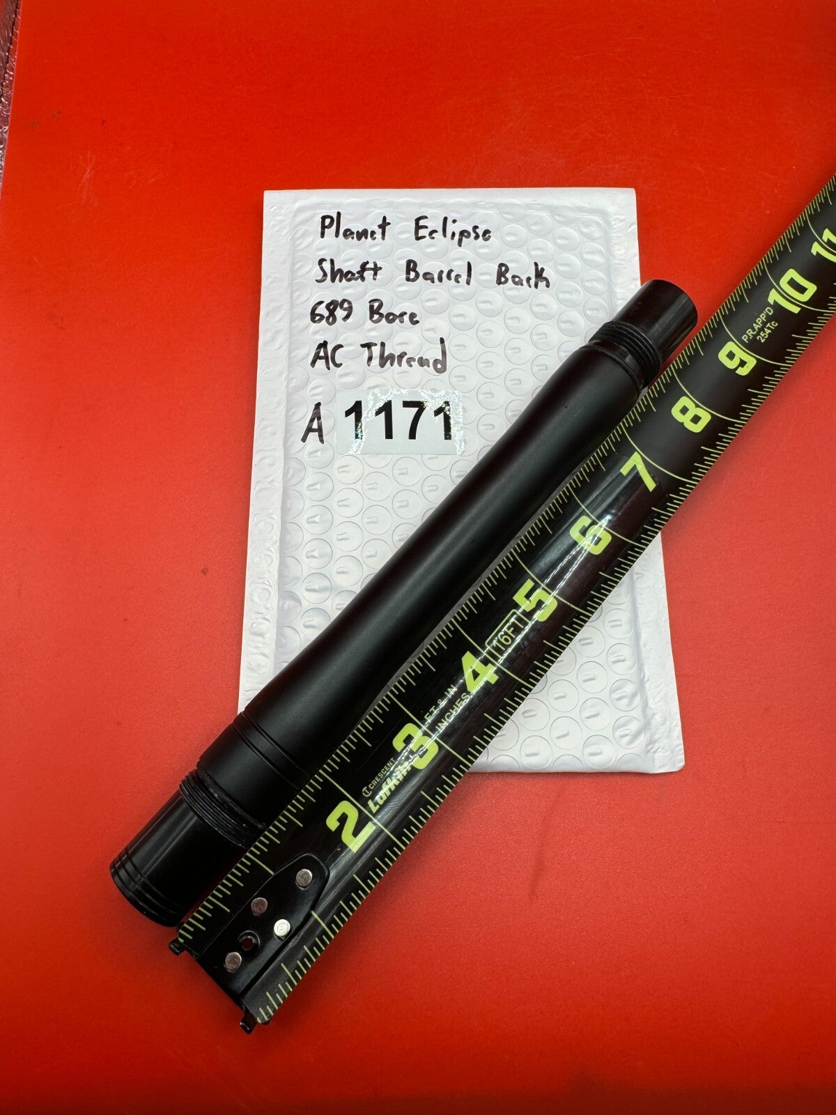 Planet Eclipse Shaft Barrel Back 689 Bore AC Thread - used paintball barrel back - black