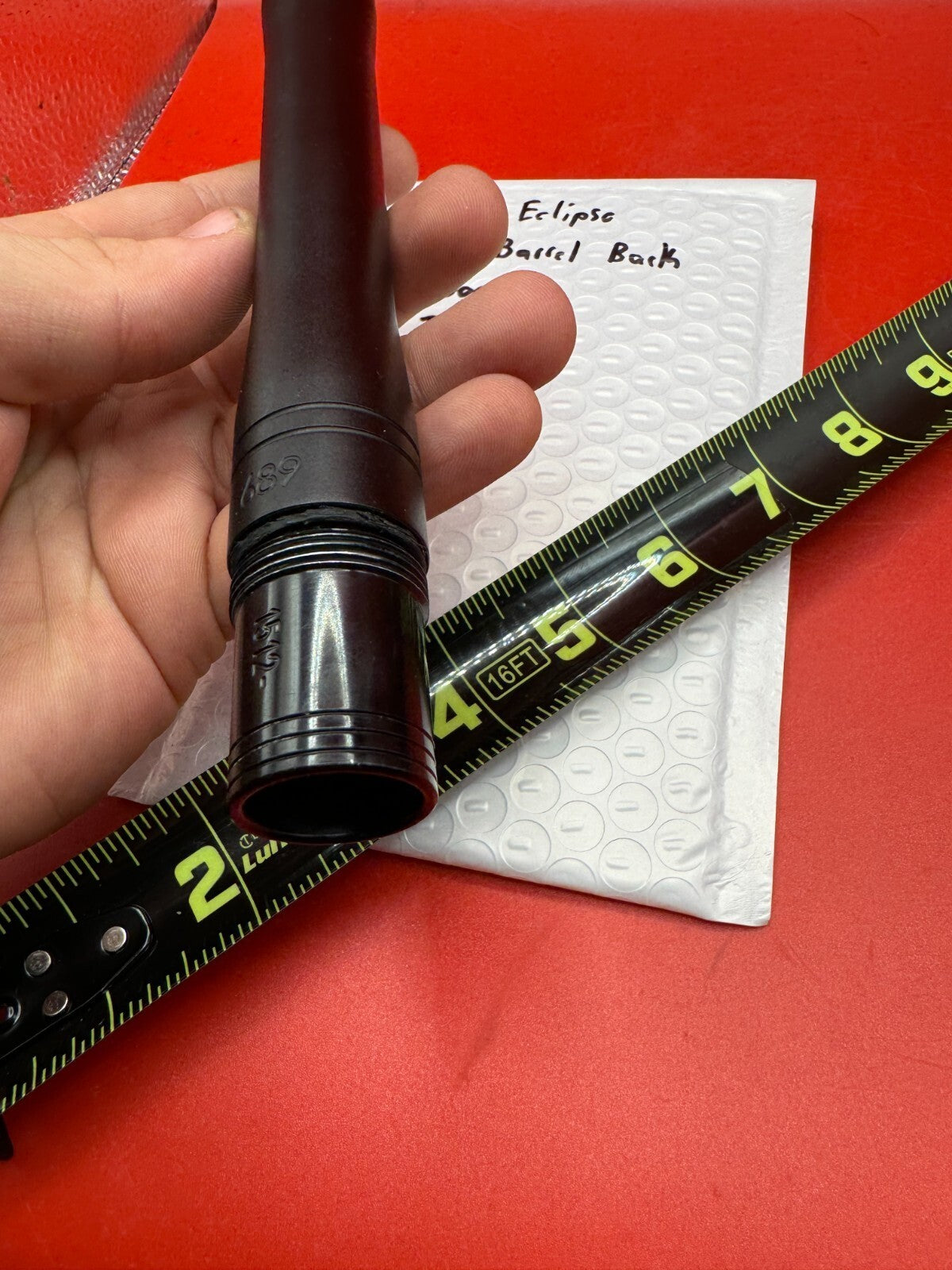 Planet Eclipse Shaft Barrel Back 689 Bore AC Thread - used paintball barrel back - black