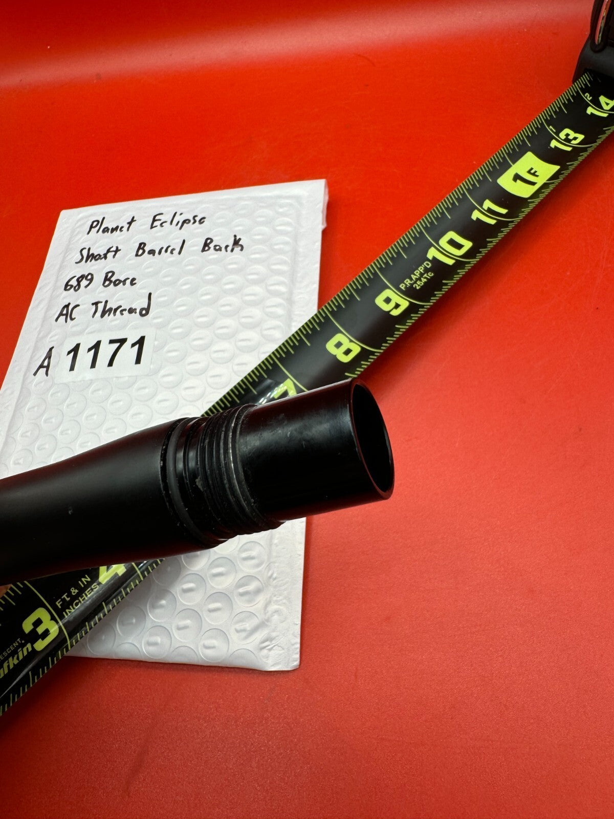 Planet Eclipse Shaft Barrel Back 689 Bore AC Thread - used paintball barrel back - black