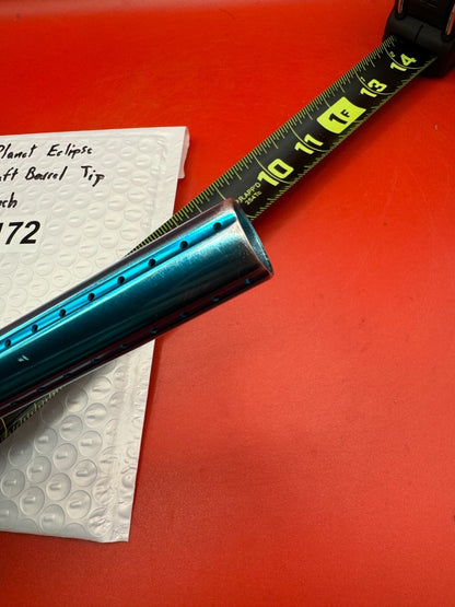Planet Eclipse Shaft Barrel Tip 14 inch - used paintball barrel tip - teal / cyan anno