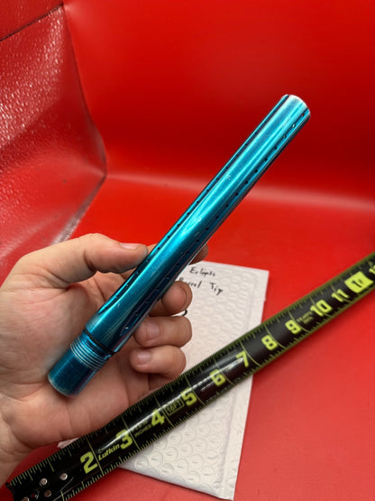 Planet Eclipse Shaft Barrel Tip 14 inch - used paintball barrel tip - teal / cyan anno