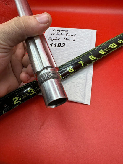 Kingman 12 inch Barrel Spyder Thread - used paintball barrel - silver / chrome