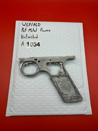 WGP/AGD Pot Metal Paintball Marker Frame Unfinished - used paintball grip frame - raw silver / unfinished pot metal