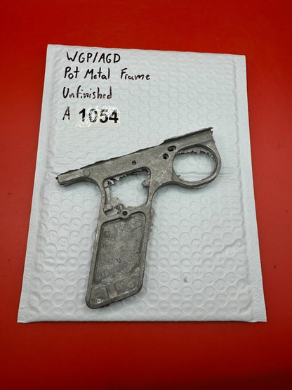 WGP/AGD Pot Metal Paintball Marker Frame Unfinished - used paintball grip frame - raw silver / unfinished pot metal